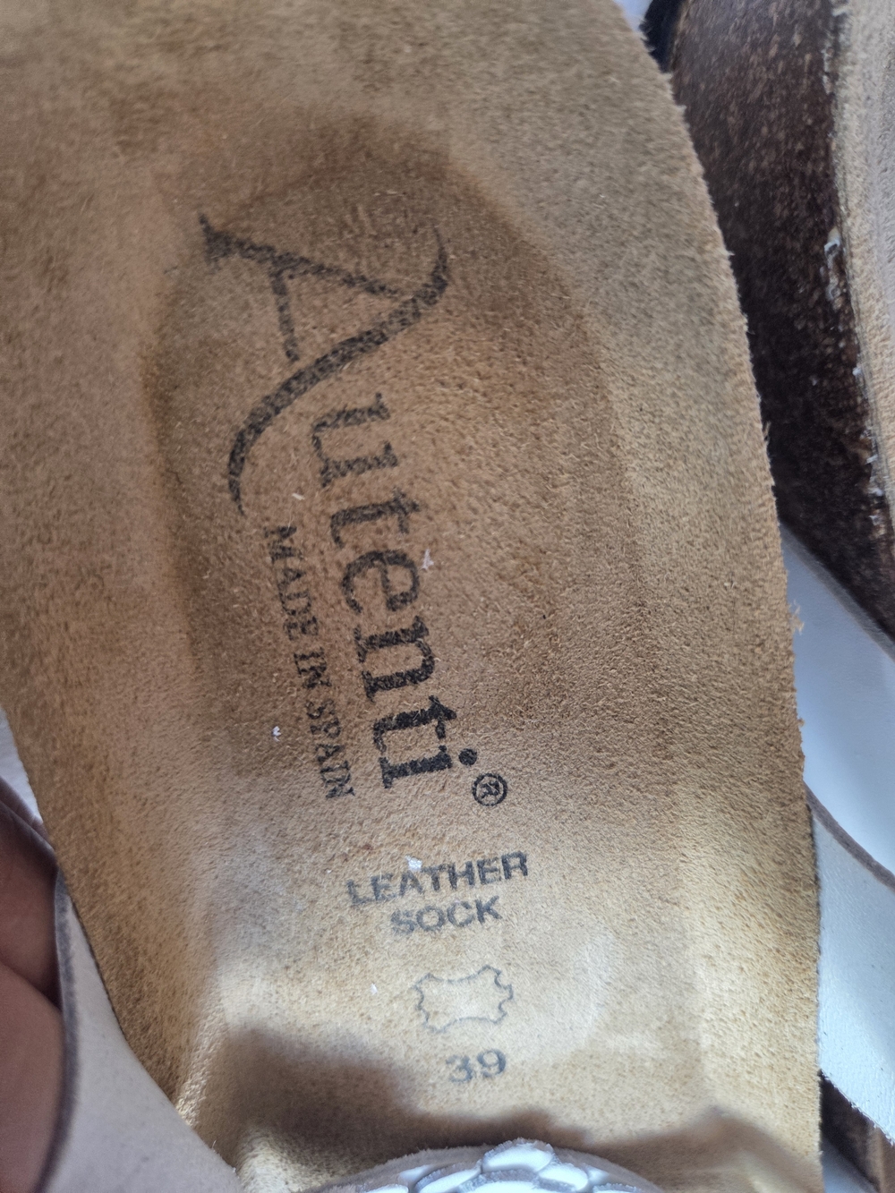 Autenti White Floral Leather Footbed Slide Sandals EU 39 US 8.5 Comfort - Picture 6 of 12